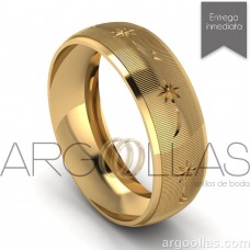 Argolla Clásica Oro 10K 6mm Diamantado (Oro Amarillo, Oro Blanco, Oro Rosa) MOD: 220-6A